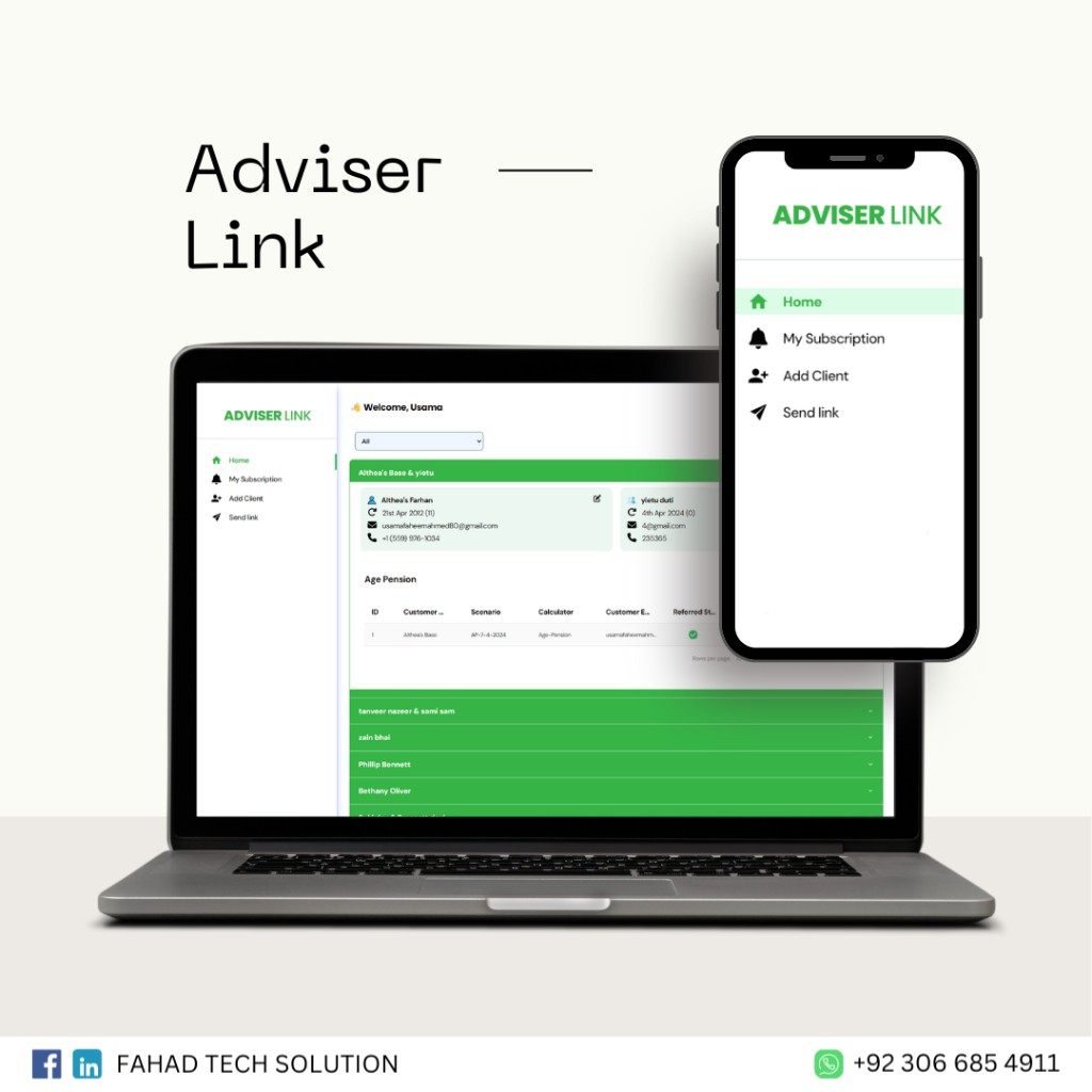 Adviser Link project mockup