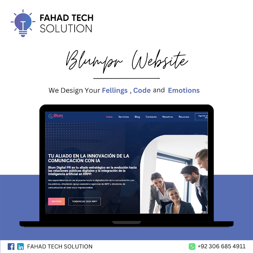 Blumpr Website project mockup