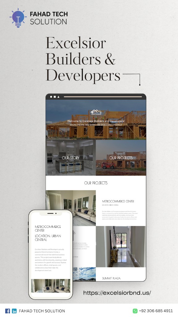 Excelsior Builders project mockup